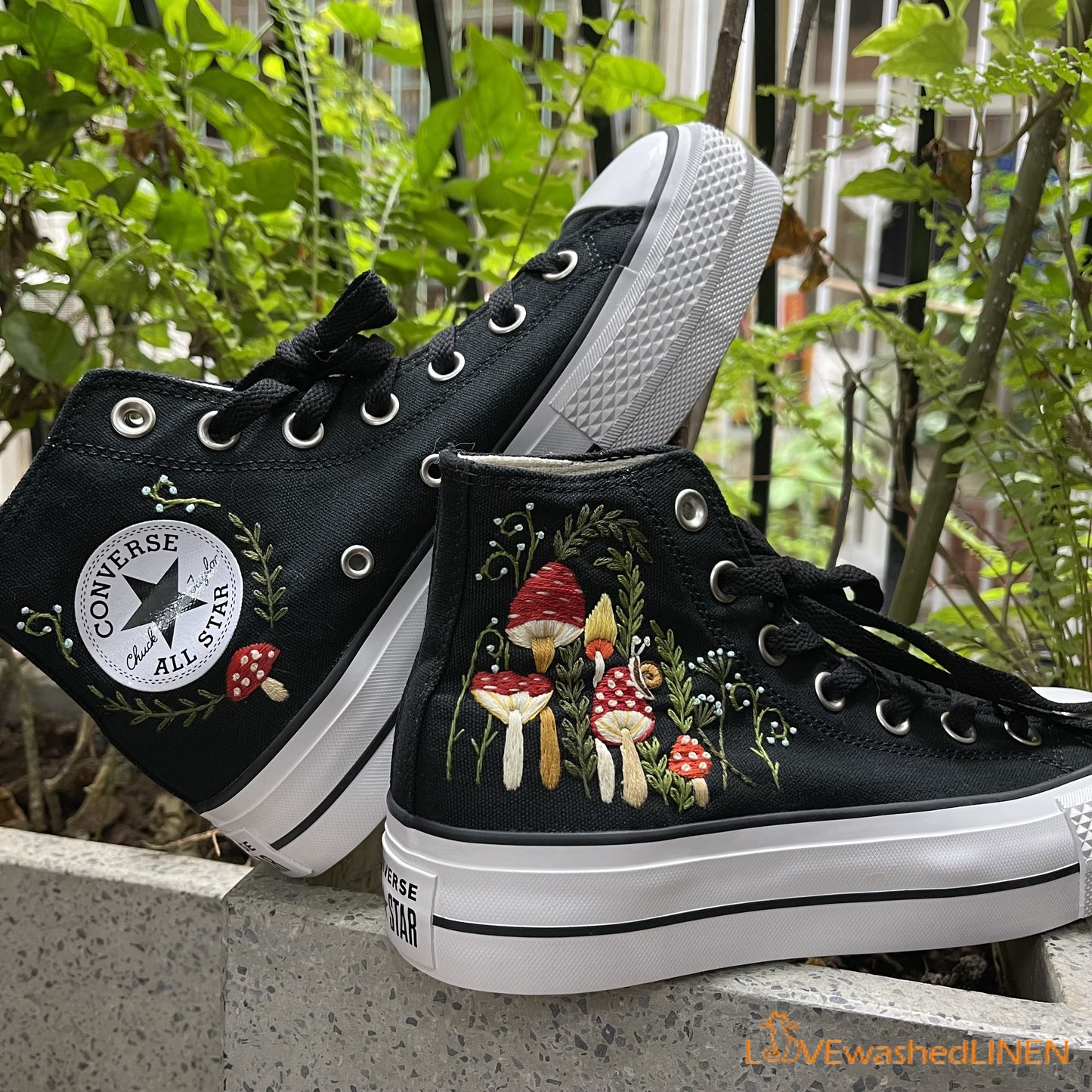 Custom Coverse Chuck Taylor/ Wedding Flowers Embroidered Converse/ Bridal Flowers Embroidered Sneakers Wedding Flowers Embroidered Sneakers/