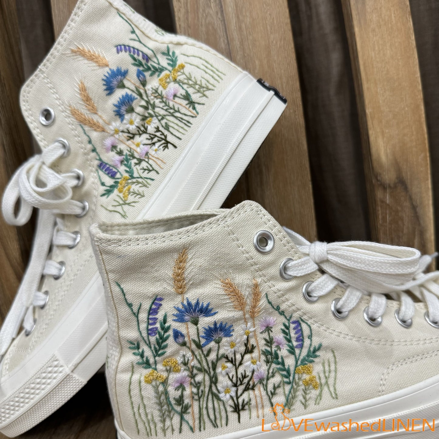 Custom Wedding Sneakers/ Wedding Flowers Embroidered Shoes/ Bridal Flowers Embroidered Sneakers Wedding Flowers Embroidered Sneakers/