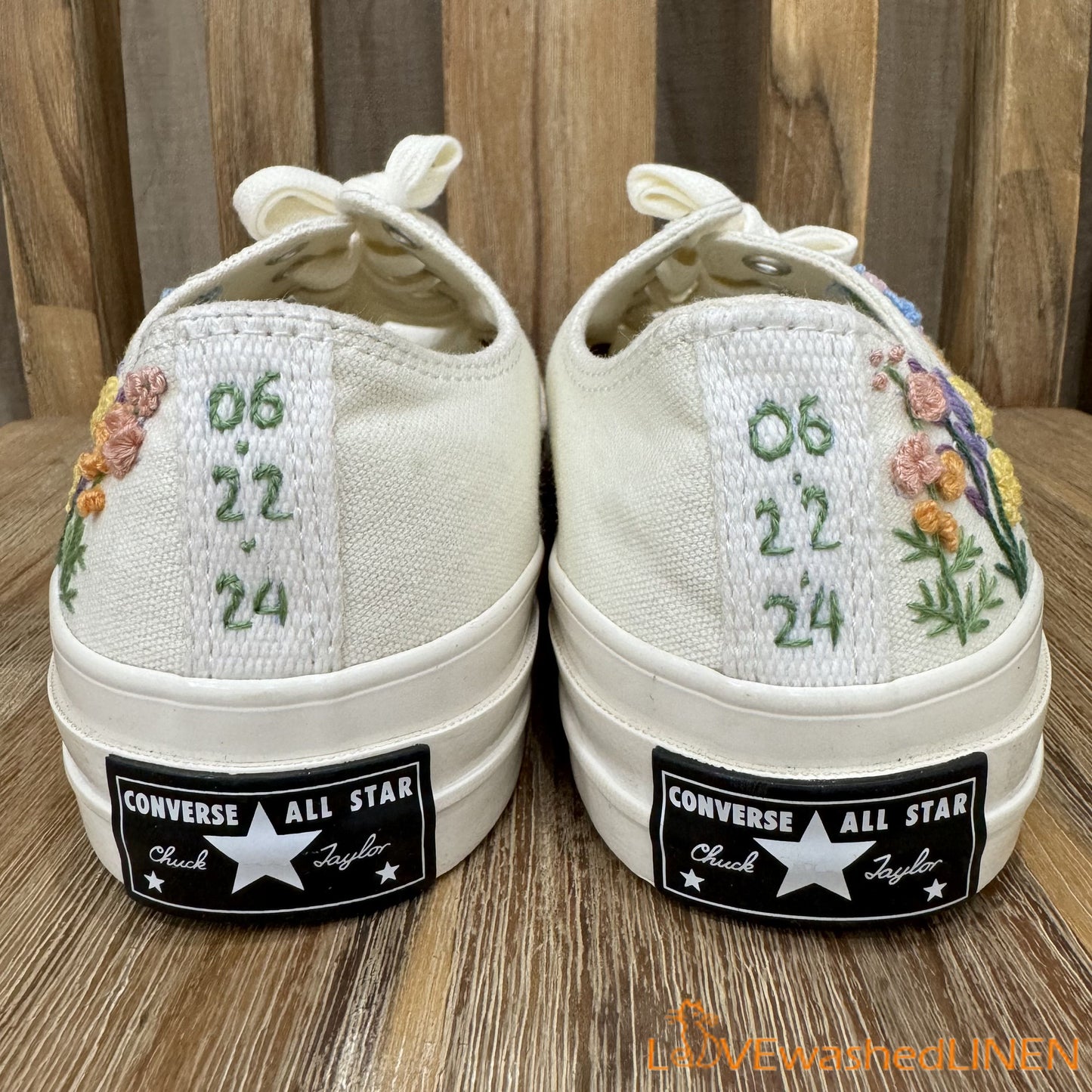3 D Hand Embroidery Wedding Sneakers/ Wedding Flowers Embroidered Shoes/ Bridal Flowers Embroidered Sneakers Wedding Flowers