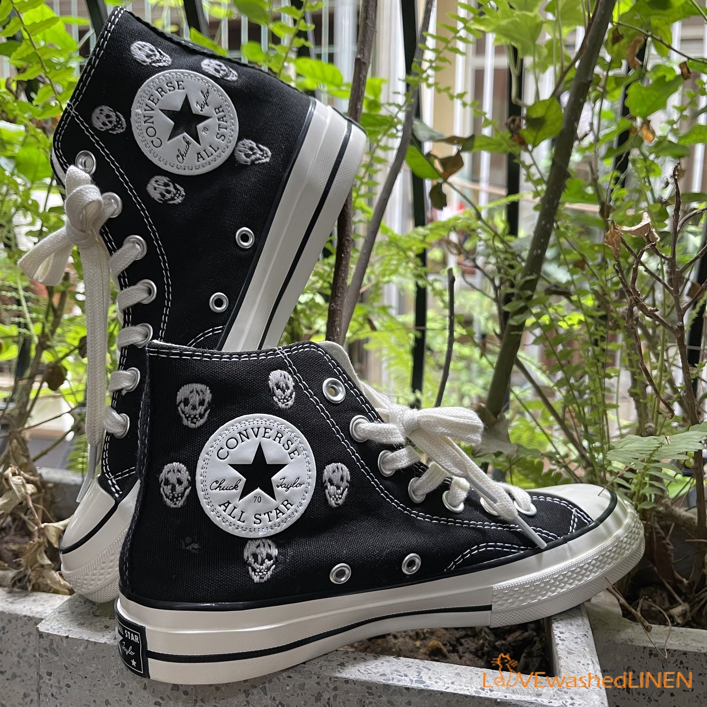 Custom Converse Chuck Taylor Embroidered Custom/Skulls Embroidered Converse Shoes/Skull Embroidered Sneaker Custom/Skull Shoes