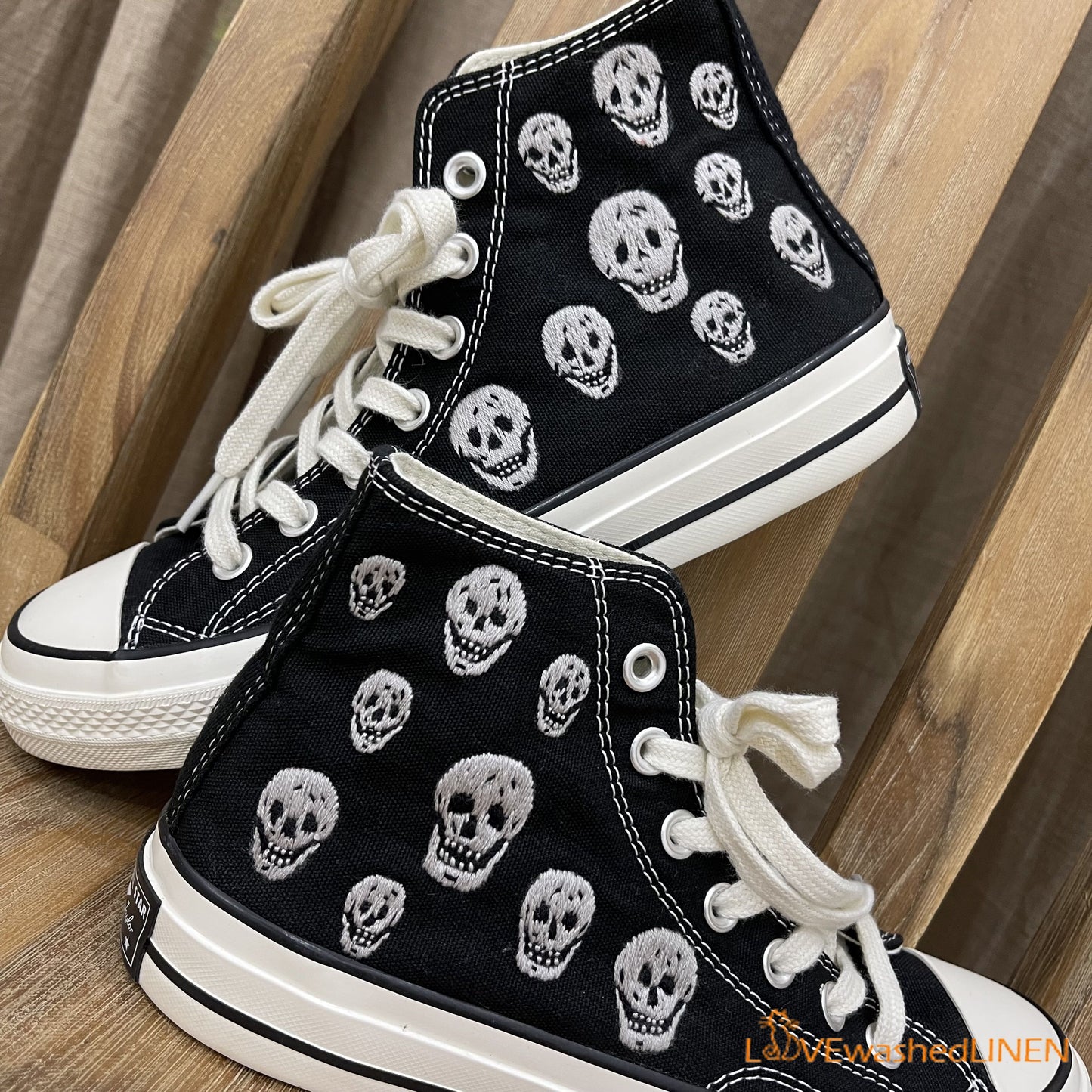 Custom Converse Chuck Taylor Embroidered Custom/Skulls Embroidered Converse Shoes/Skull Embroidered Sneaker Custom/Skull Shoes
