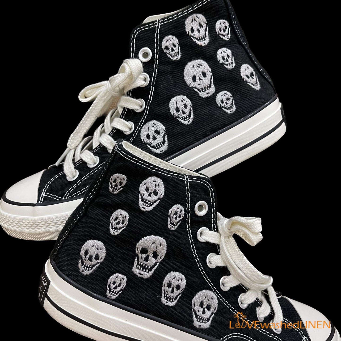Custom Converse Chuck Taylor Embroidered Custom/Skulls Embroidered Converse Shoes/Skull Embroidered Sneaker Custom/Skull Shoes