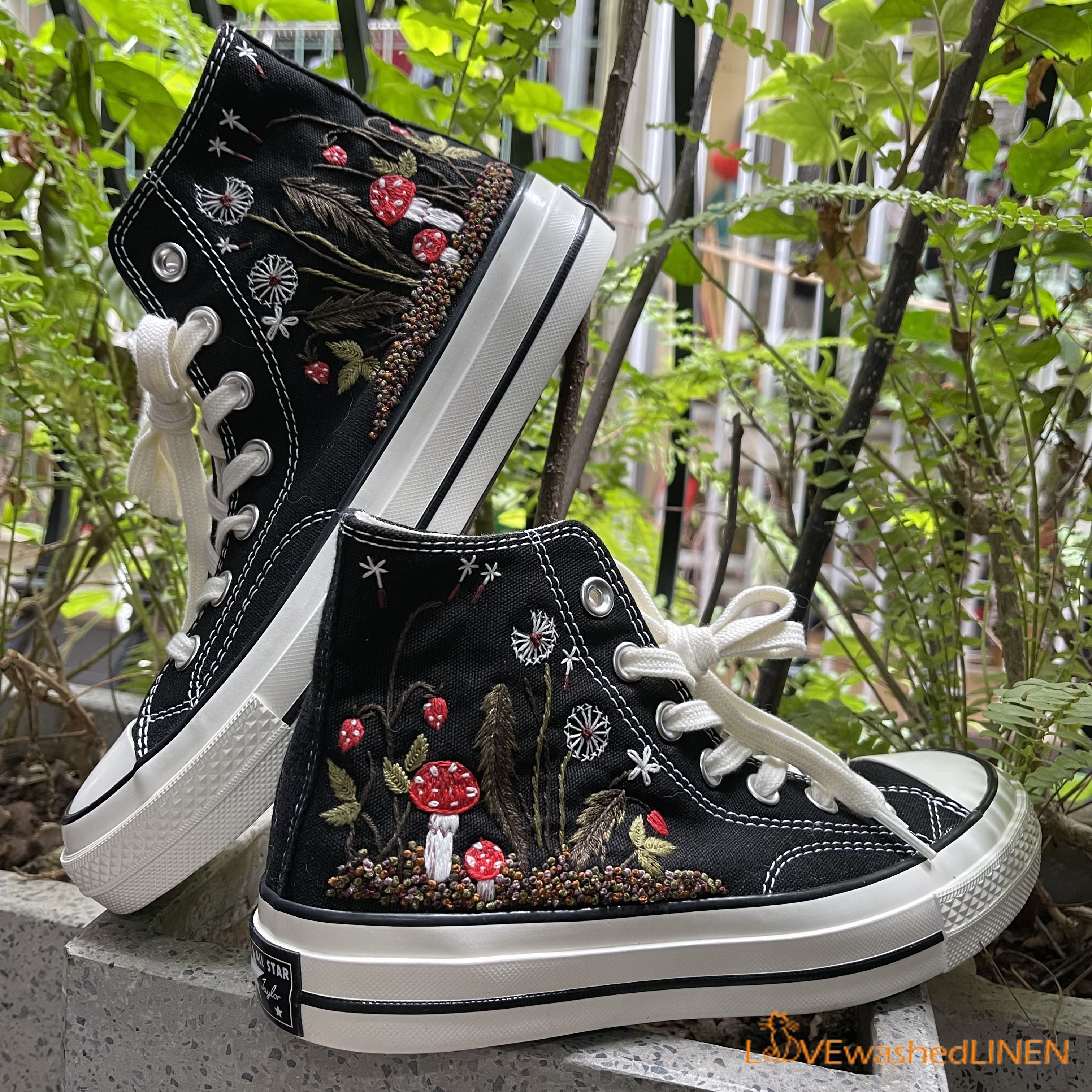 Embroidered sale high tops