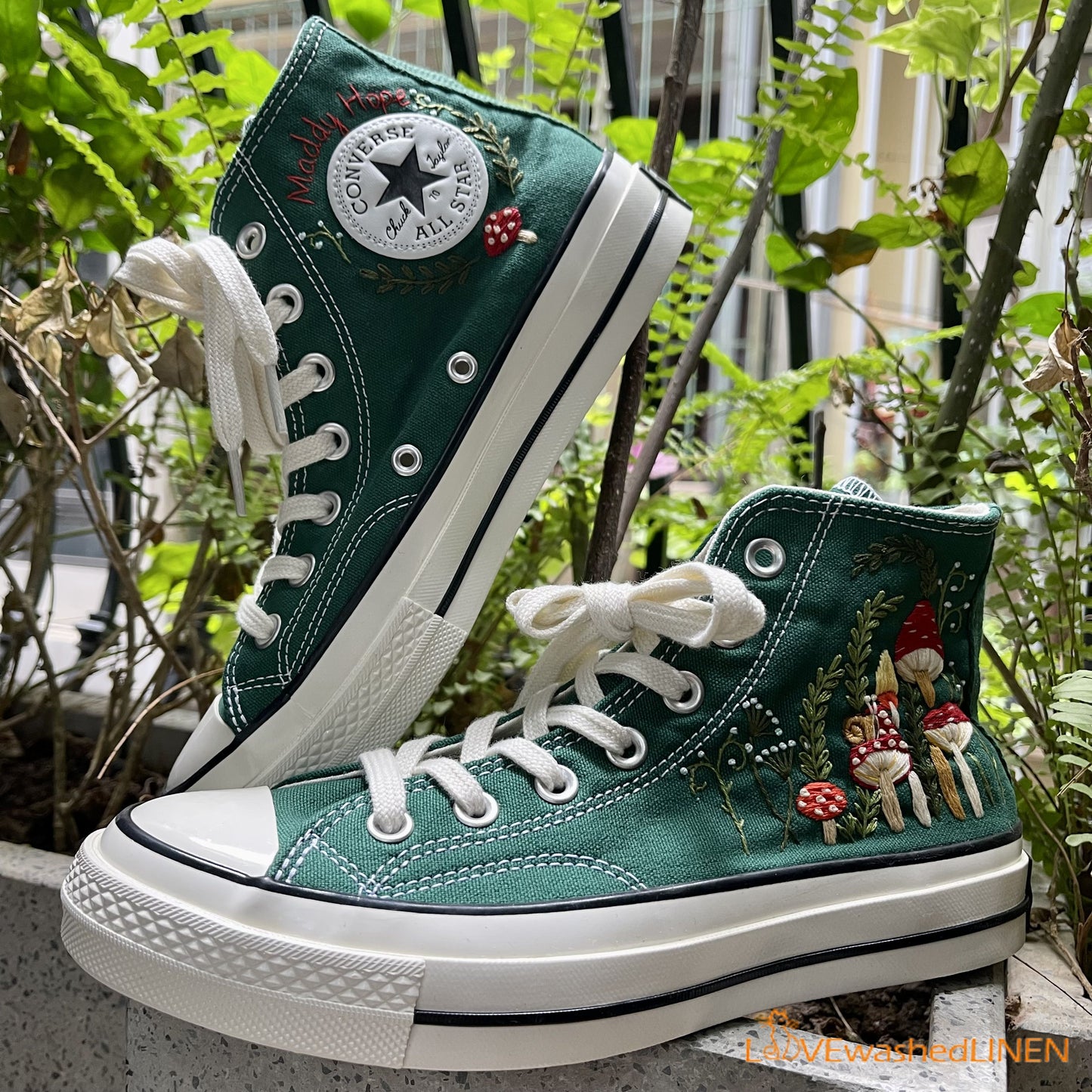 Custom Converse Chuck Taylor, Mushrooms Embroidered Converse Shoes/ Mushrooms Embroidered Converse Custom/ Mushrooms Embroidered Sneakers (Copy)