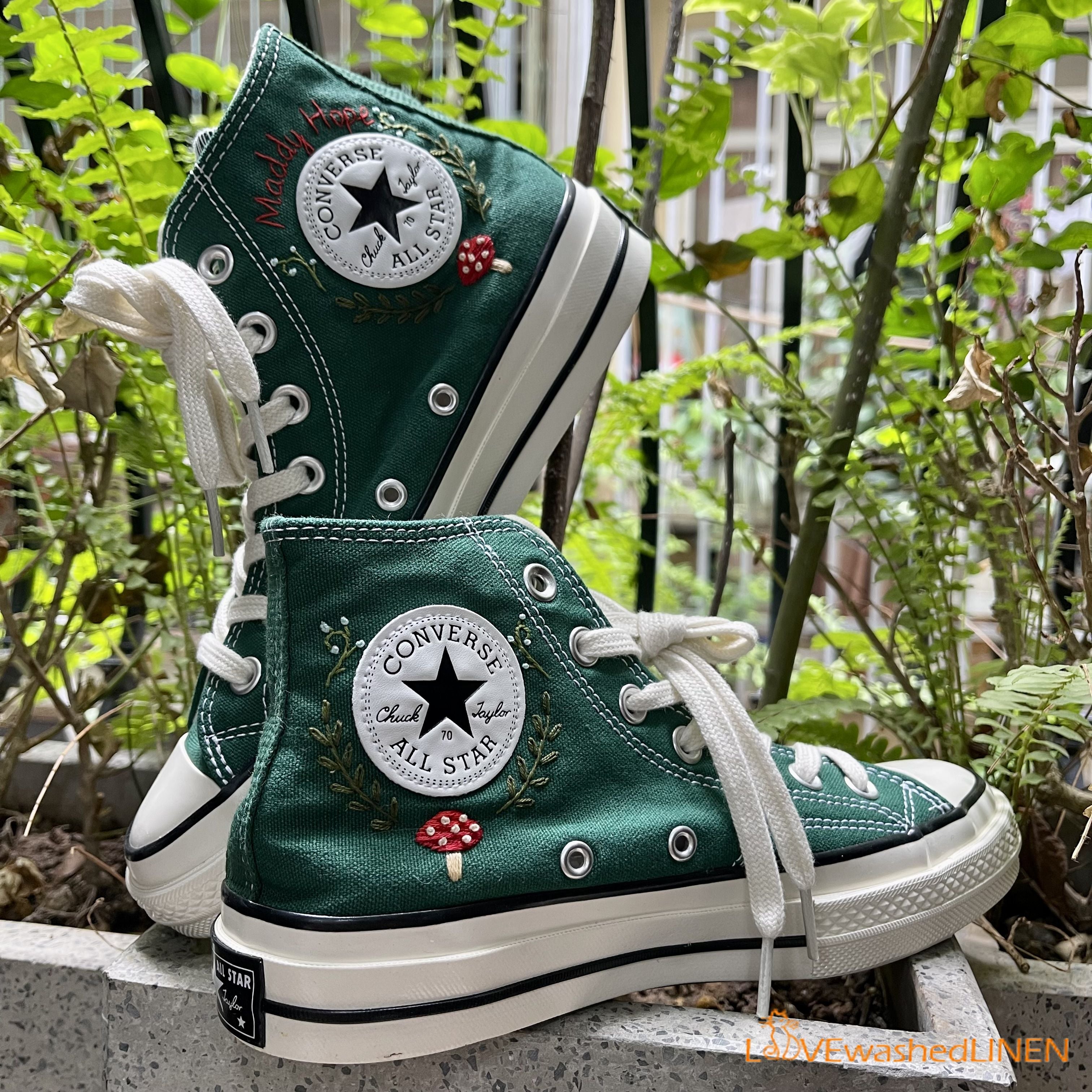 Kodama Converse Chuck Taylor 1970s Mushrooms, Custom Anime Embroidery, Embroidered Shoes, popular Cute Cartoon Anime Converse Gift, Harajuku Shoes