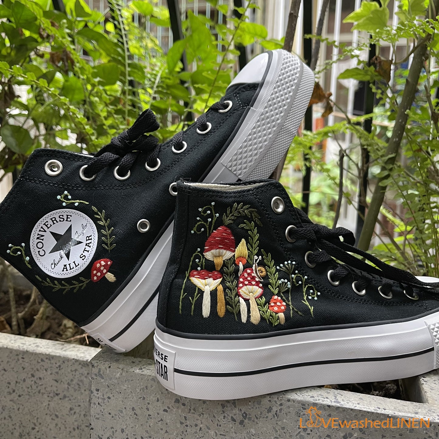 Custom Coverse Chuck Taylor/ Wedding Flowers Embroidered Converse/ Bridal Flowers Embroidered Sneakers Wedding Flowers Embroidered Sneakers/