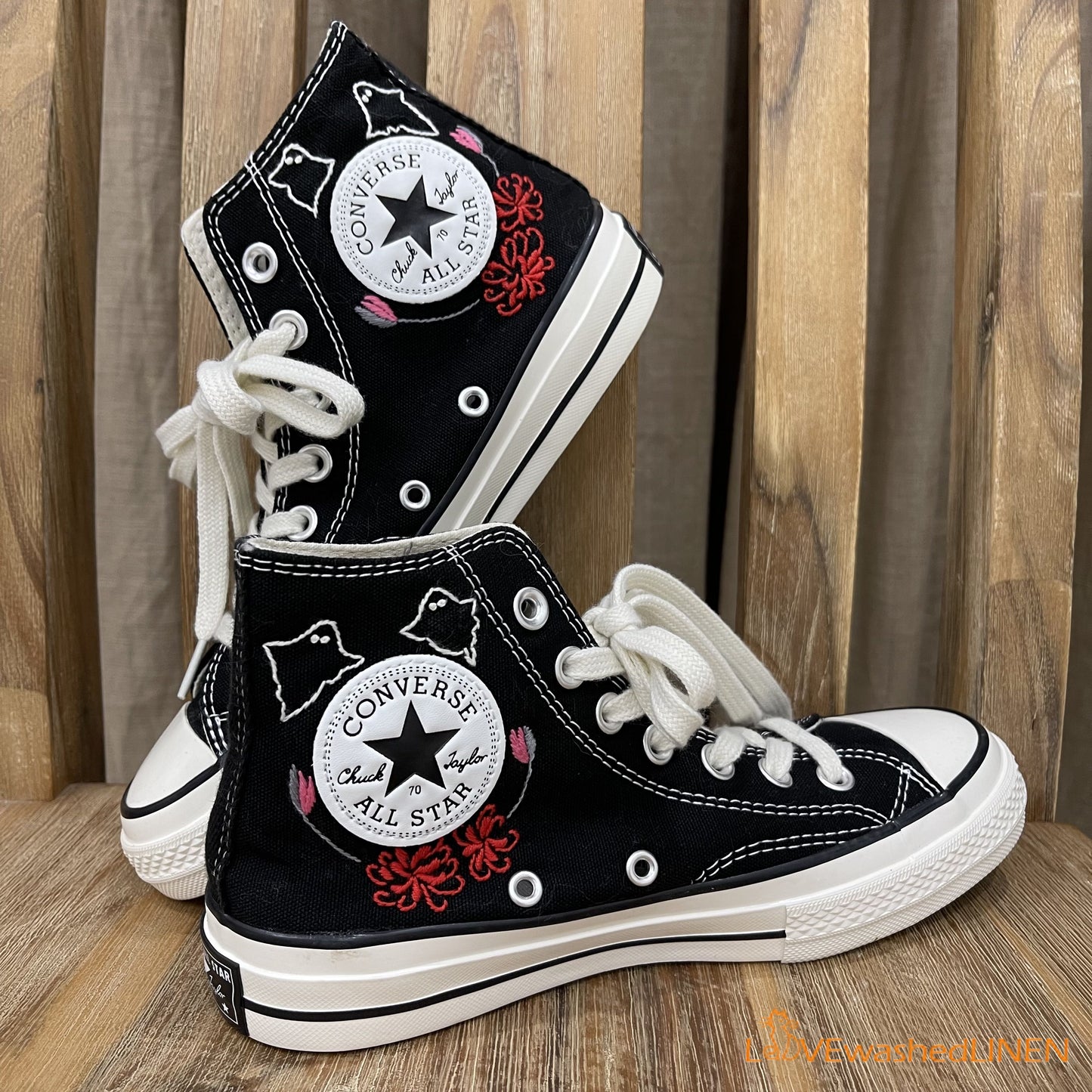 Custom Converse Chuck Taylor/ Sugar Skull Embroidered Convesre/ Sugar Skull Embroidered Sneakers/ Bone Lover Embroidered High Topvesre/ Sunflower Embroidered Converse