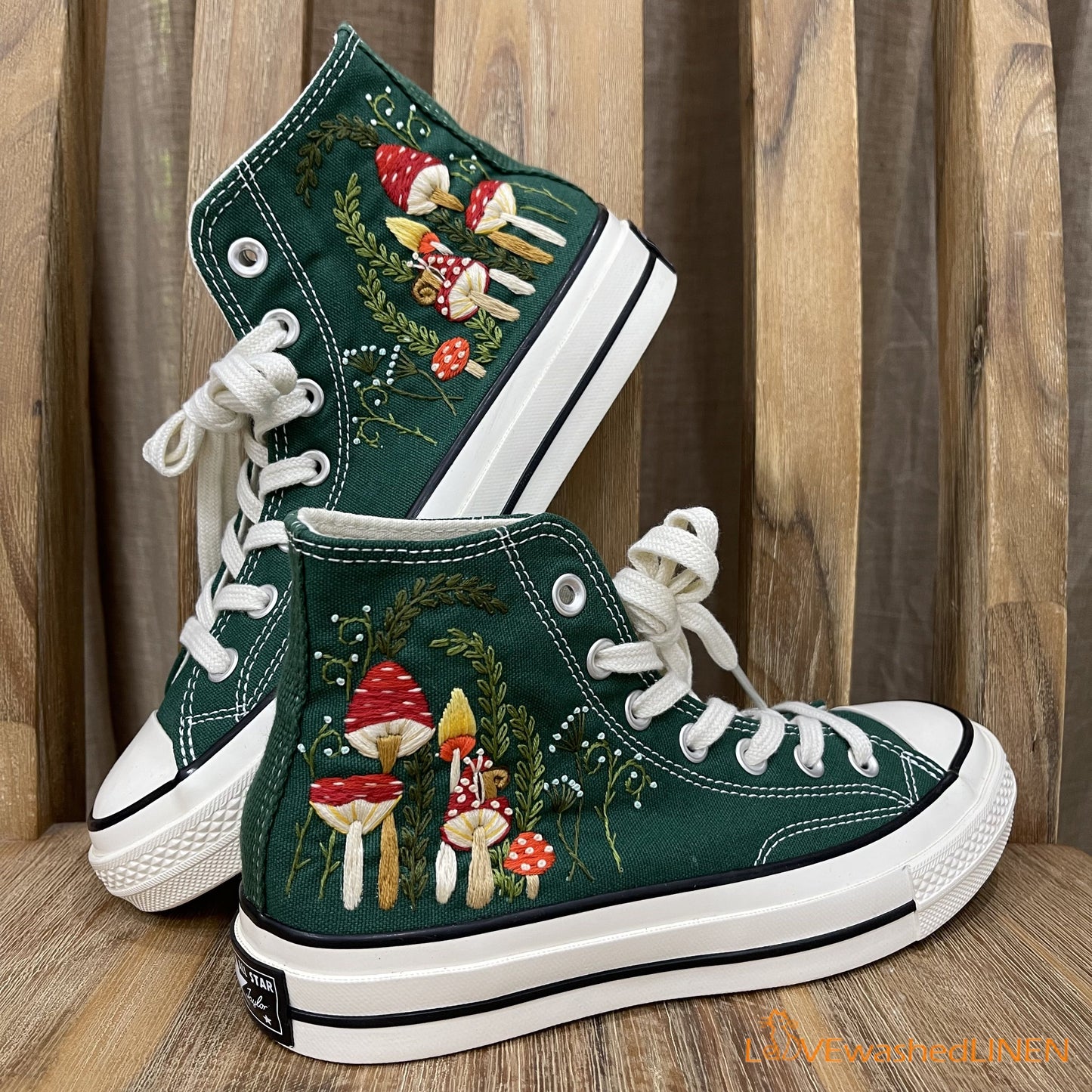 Custom Converse Chuck Taylor, Mushrooms Embroidered Converse Shoes/ Mushrooms Embroidered Converse Custom/ Mushrooms Embroidered Sneakers (Copy)