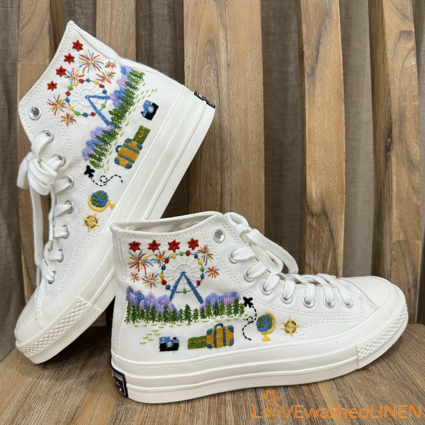 Custom Wedding Sneakers/ Wedding Flowers Embroidered Shoes/ Bridal Flowers Embroidered Sneakers Wedding Flowers Embroidered Sneakers/