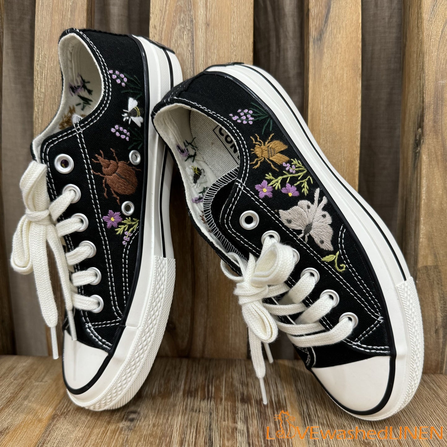 Custom Converse Embroidered/ Bugs Embroidered Converse/ Halloween Vibes Embroidered Sneakers/ Bugs Embroidered Sneakers