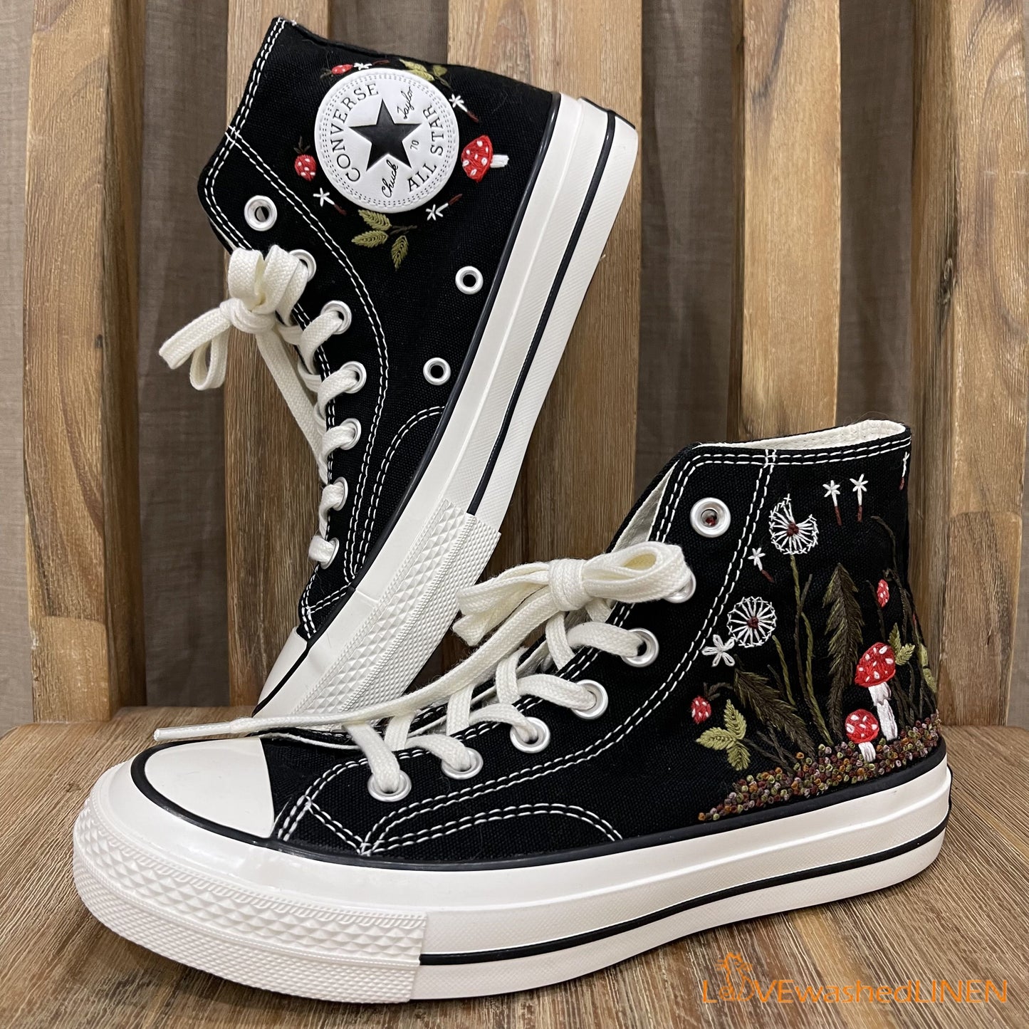 Custom Converse Chuck Taylor Mushrooms Embroidered Converse Shoes/ Mushrooms Embroidered Converse Custom/ Mushrooms Embroidered Sneakers