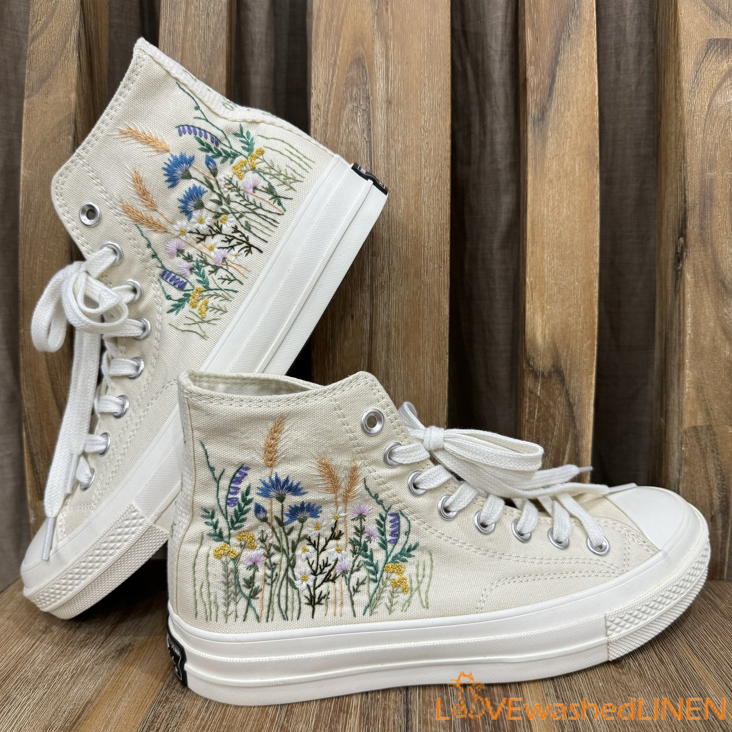 Custom Wedding Sneakers/ Wedding Flowers Embroidered Shoes/ Bridal Flowers Embroidered Sneakers Wedding Flowers Embroidered Sneakers/