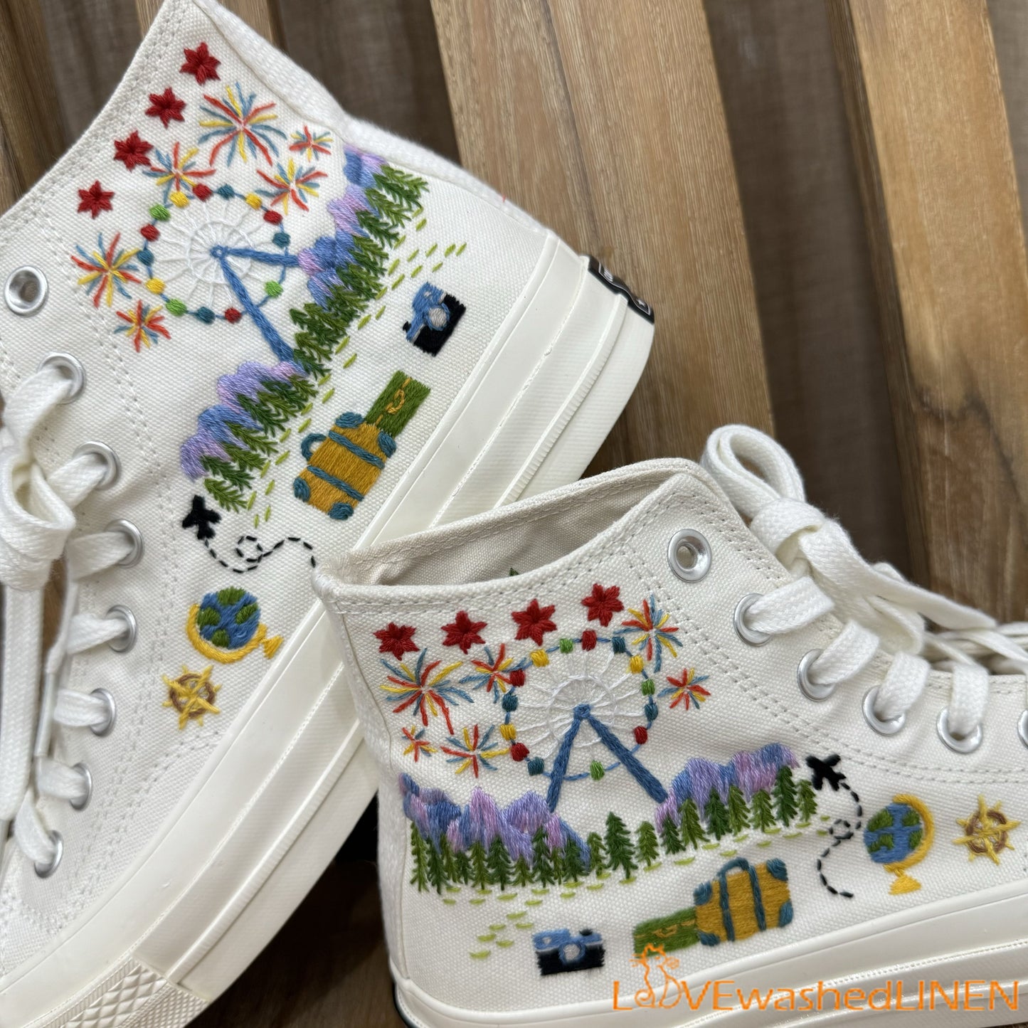 Custom Wedding Sneakers/ Wedding Flowers Embroidered Shoes/ Bridal Flowers Embroidered Sneakers Wedding Flowers Embroidered Sneakers/