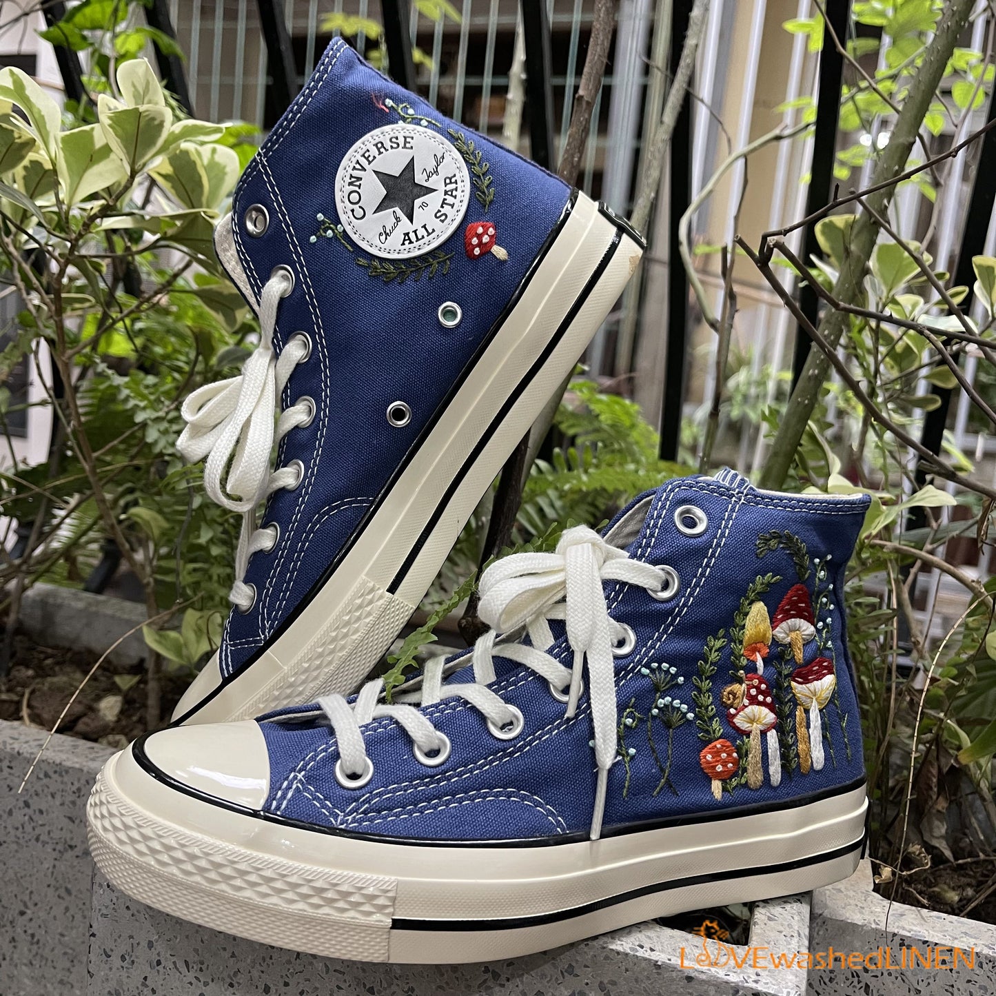 Custom Converse Chuck Taylor, Mushrooms Embroidered Converse Shoes/ Mushrooms Embroidered Converse Custom/ Mushrooms Embroidered Sneakers (Copy)