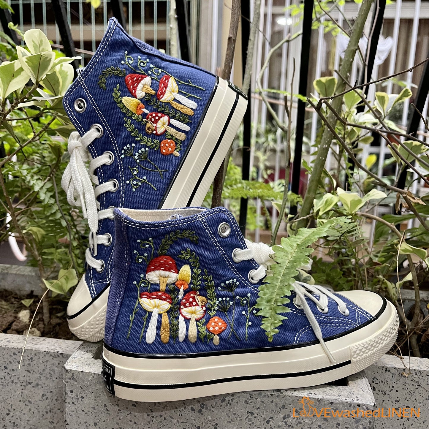 Custom Converse Chuck Taylor, Mushrooms Embroidered Converse Shoes/ Mushrooms Embroidered Converse Custom/ Mushrooms Embroidered Sneakers (Copy)