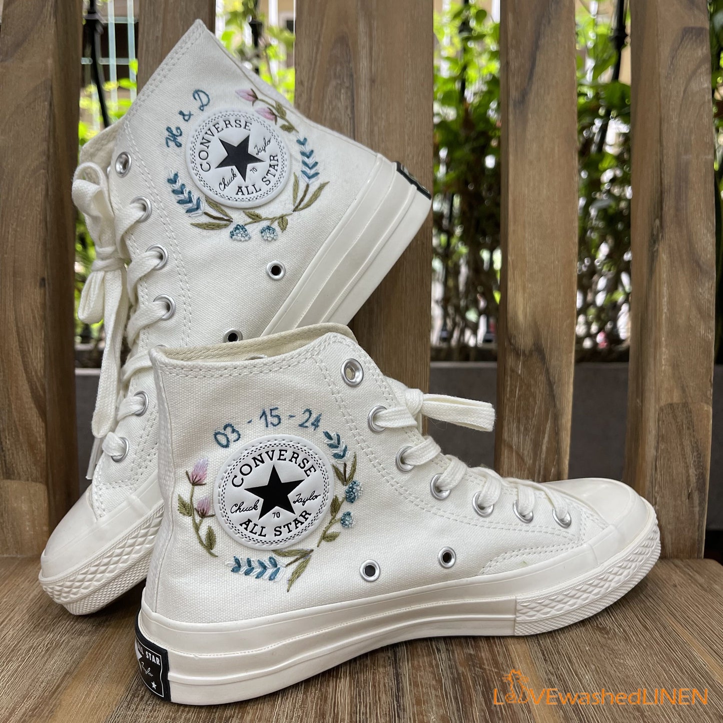 Custom Coverse Chuck Taylor/ Wedding Flowers Embroidered Converse/ Bridal Flowers Embroidered Sneakers Wedding Flowers Embroidered Sneakers/