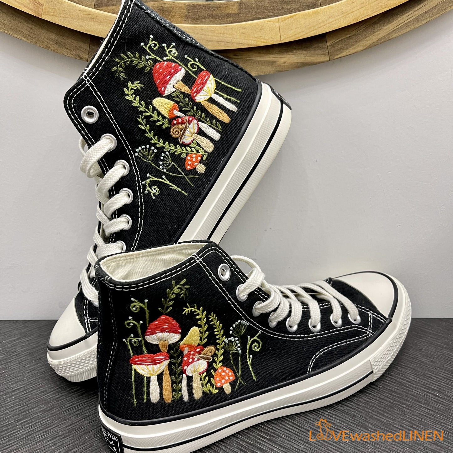 Custom Converse Chuck Taylor Mushrooms Embroidered Converse Shoes/ Mushrooms Embroidered Converse Custom/ Mushrooms Embroidered Sneakers