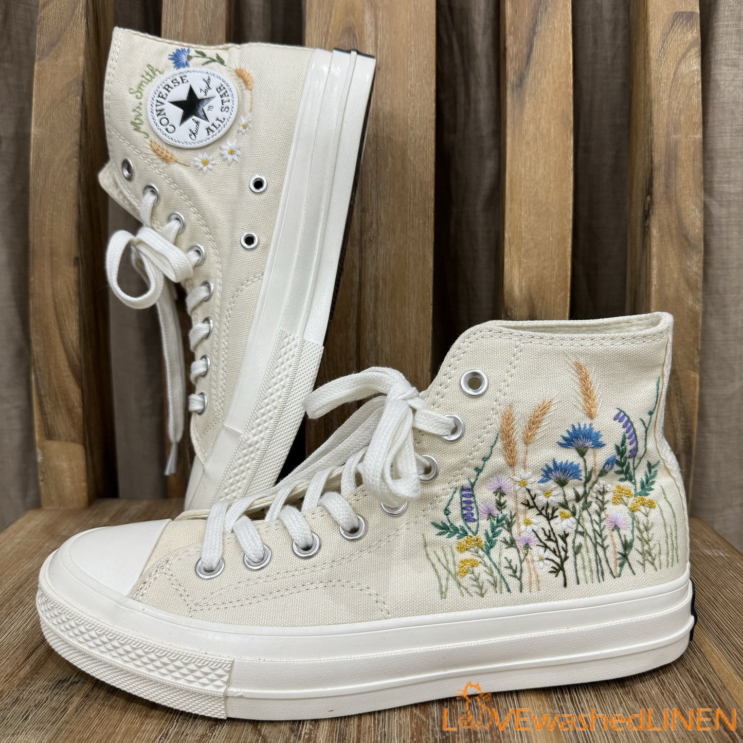 Custom Wedding Sneakers/ Wedding Flowers Embroidered Shoes/ Bridal Flowers Embroidered Sneakers Wedding Flowers Embroidered Sneakers/