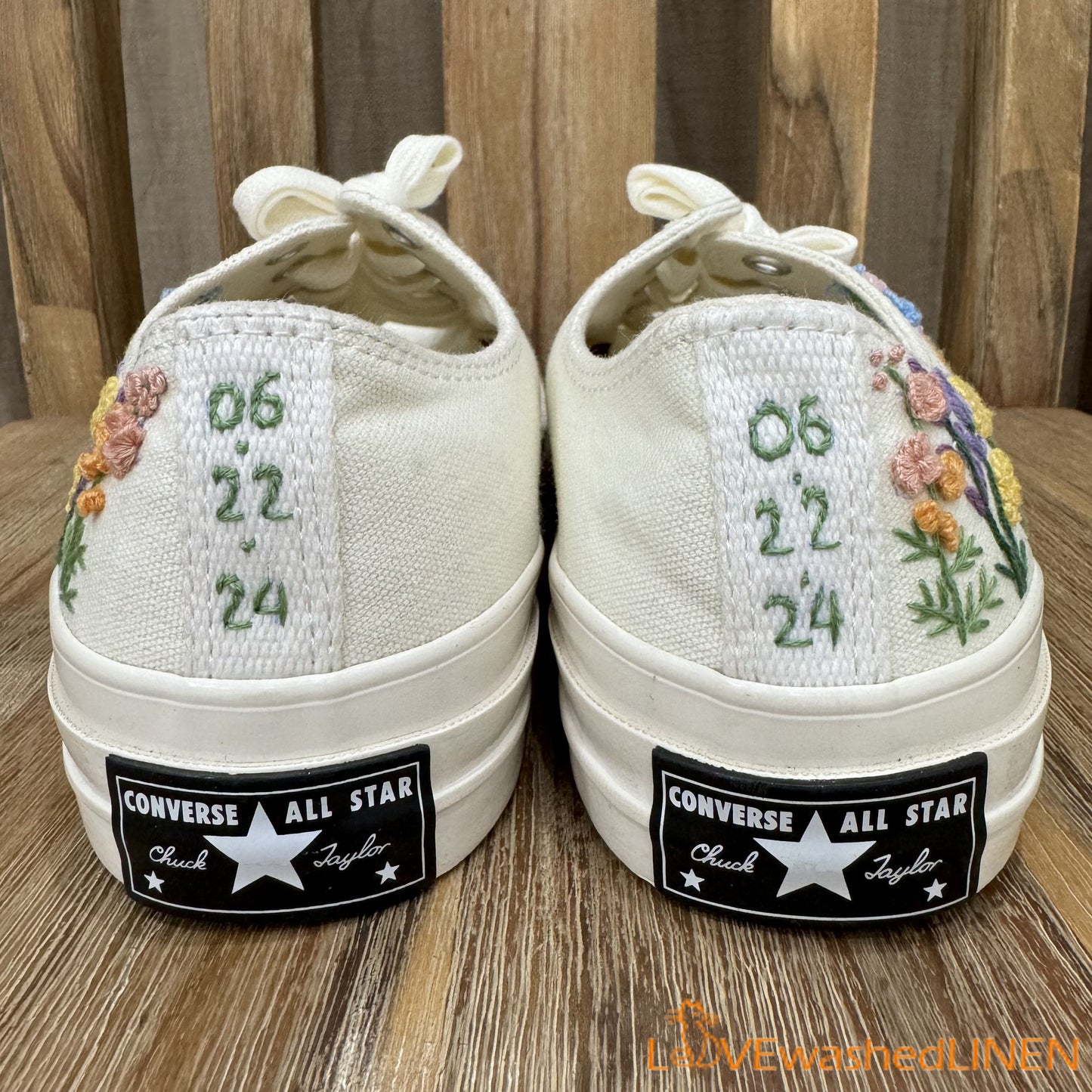 3 D Hand Embroidery Wedding Sneakers/ Wedding Flowers Embroidered Shoes/ Bridal Flowers Embroidered Sneakers Wedding Flowers