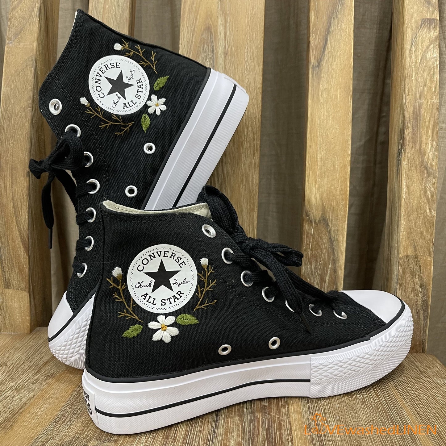 Custom Coverse Chuck Taylor/ Wedding Flowers Embroidered Converse/ Bridal Flowers Embroidered Sneakers Wedding Flowers Embroidered Sneakers/