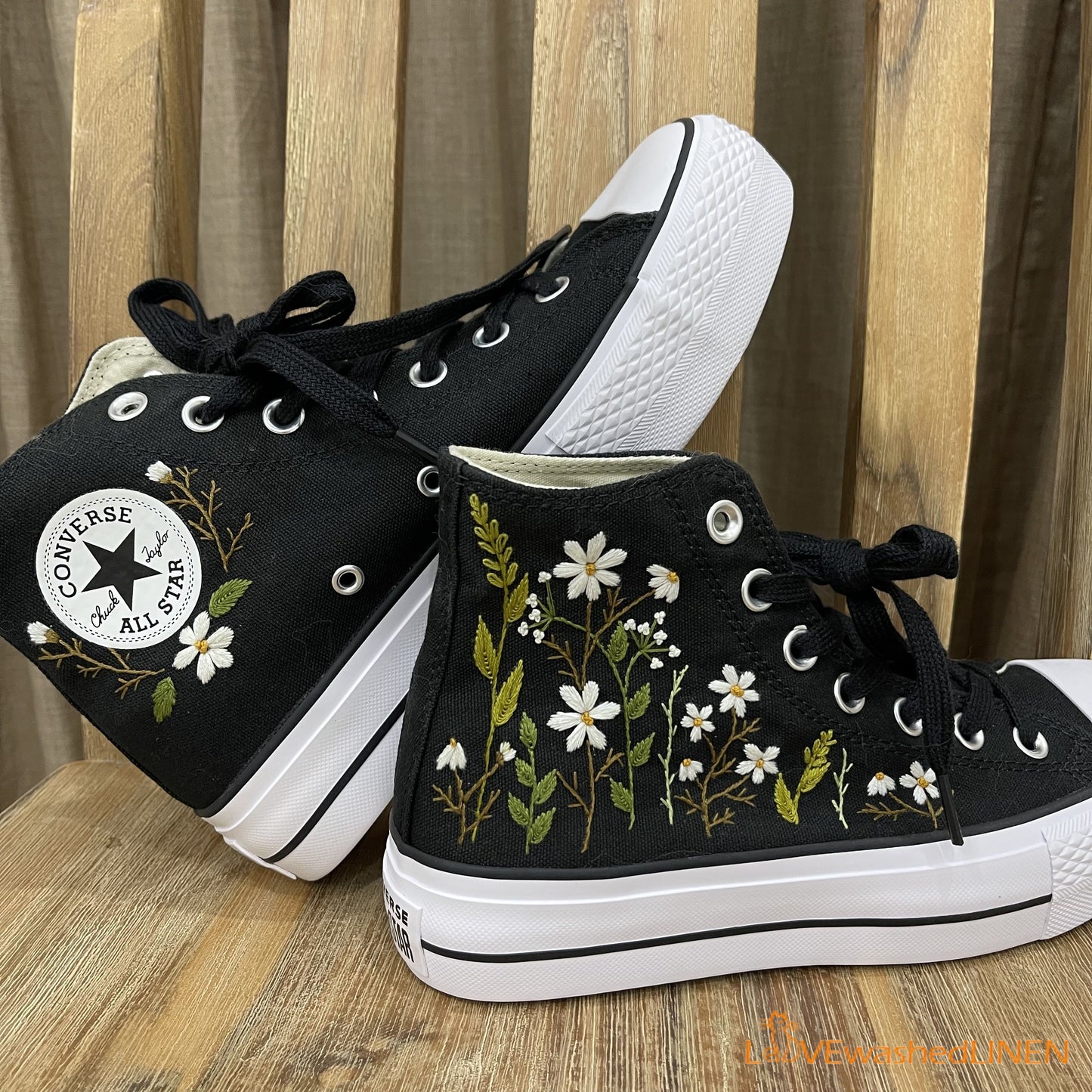 Custom Coverse Chuck Taylor/ Wedding Flowers Embroidered Converse/ Bridal Flowers Embroidered Sneakers Wedding Flowers Embroidered Sneakers/