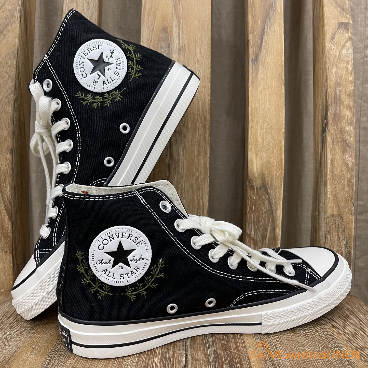 Custom Embroidered Converse High Tops Chuck Taylor 1970s/ Embroidered Snake Converse/ Custom Converse Chuck Taylor Embroidered Snake