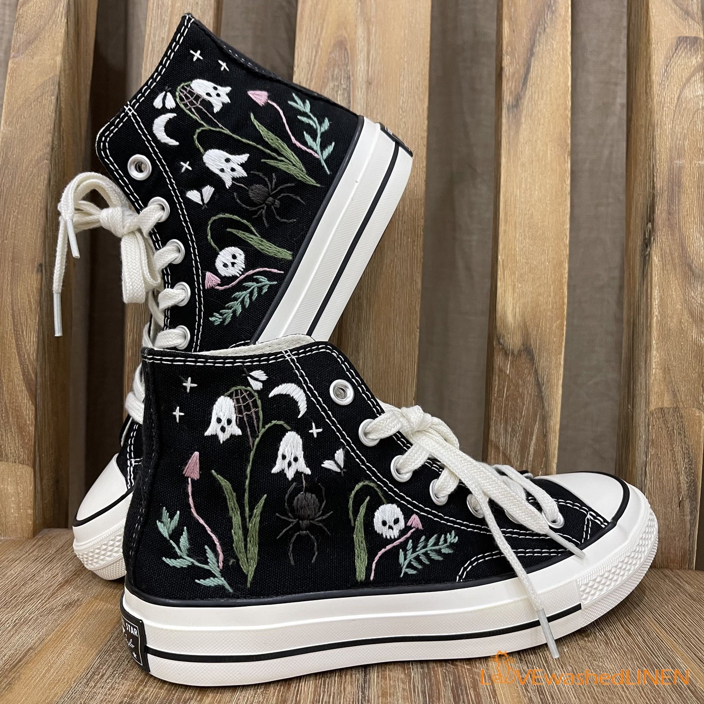 Custom Converse Chuck Taylor Embroidered/ Ghost Embroidered Converse/ Halloween Vibes Embroidered Sneakers