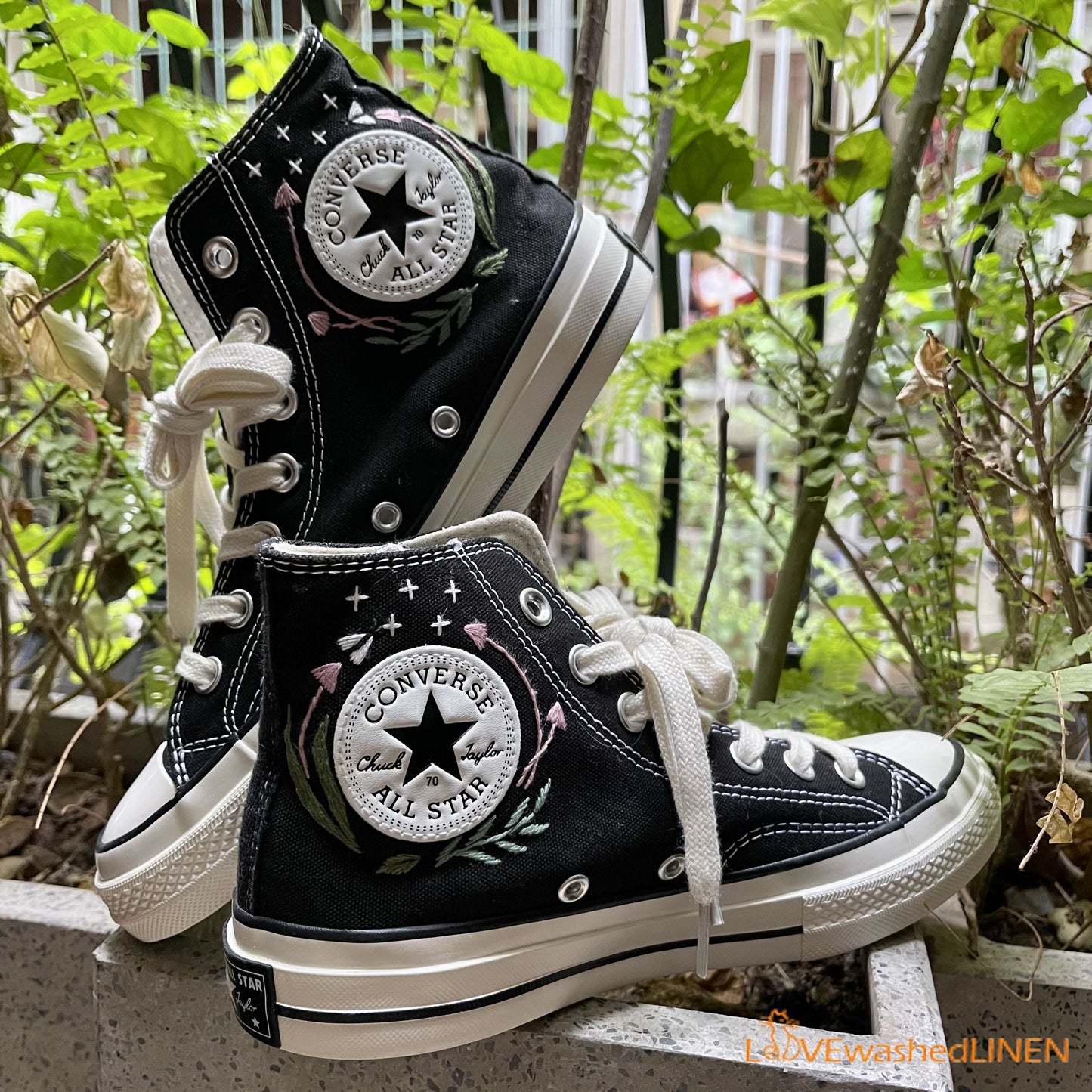 Custom Converse Chuck Taylor Embroidered/ Ghost Embroidered Converse/ Halloween Vibes Embroidered Sneakers