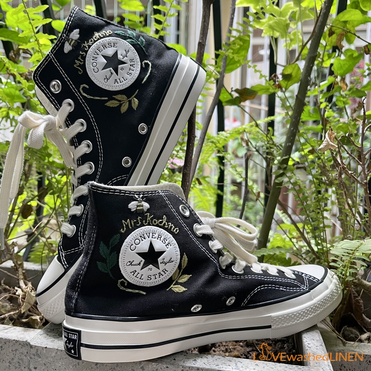 Custom Converse Chuck Taylor Embroidered/ Ghost Embroidered Converse/ Halloween Vibes Embroidered Sneakers