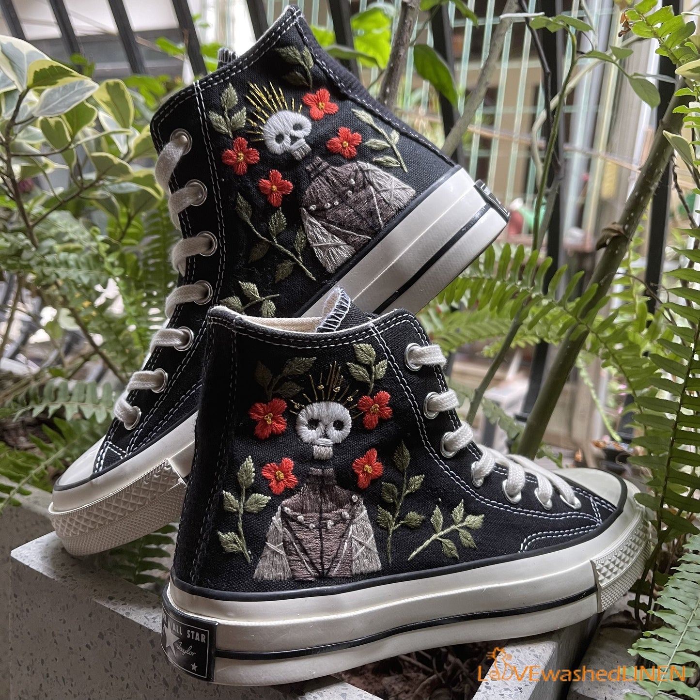 Custom Converse Chuck Taylor Embroidered Memento Converse Shoes/ Impressive Embroidered Converse Custom