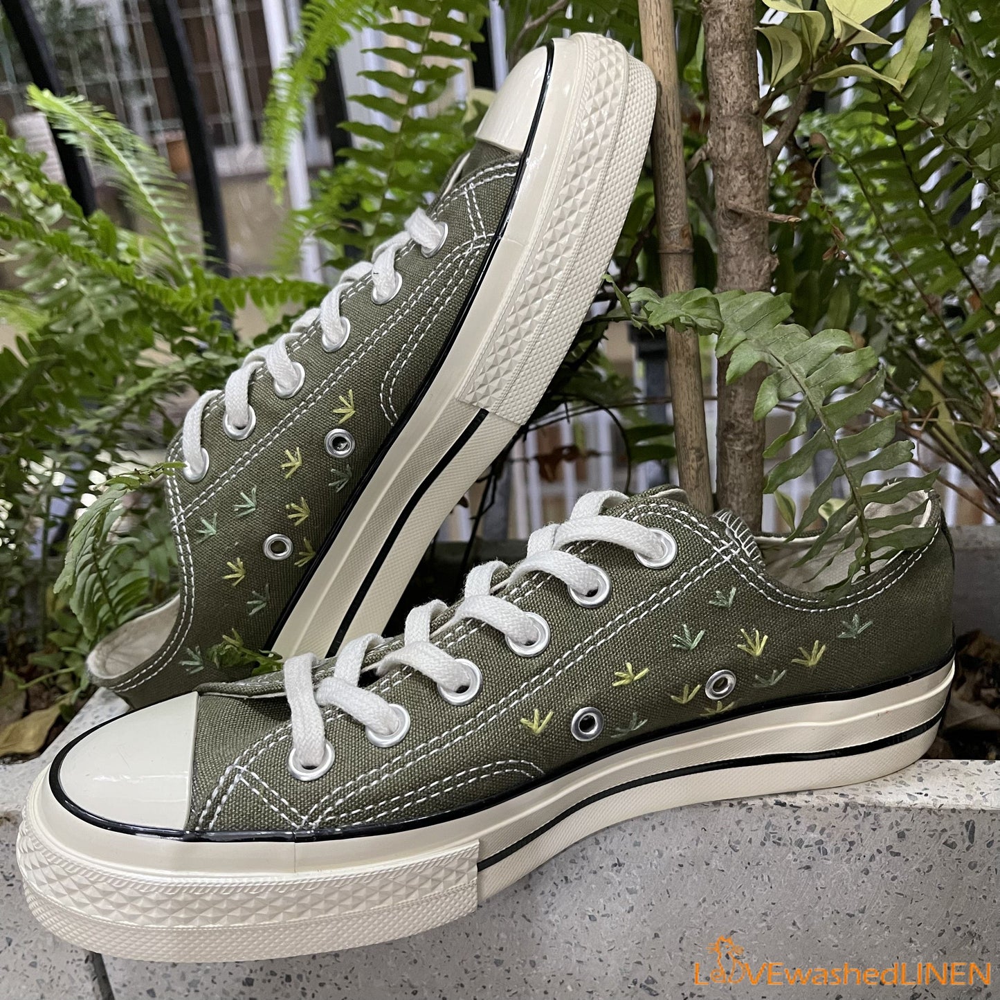 Embroidered Converse/ Custom Converse Chuck Taylor Embroidered Lambs/ Embroidered Converse Low Tops / Embroidered Lambs Sneakers