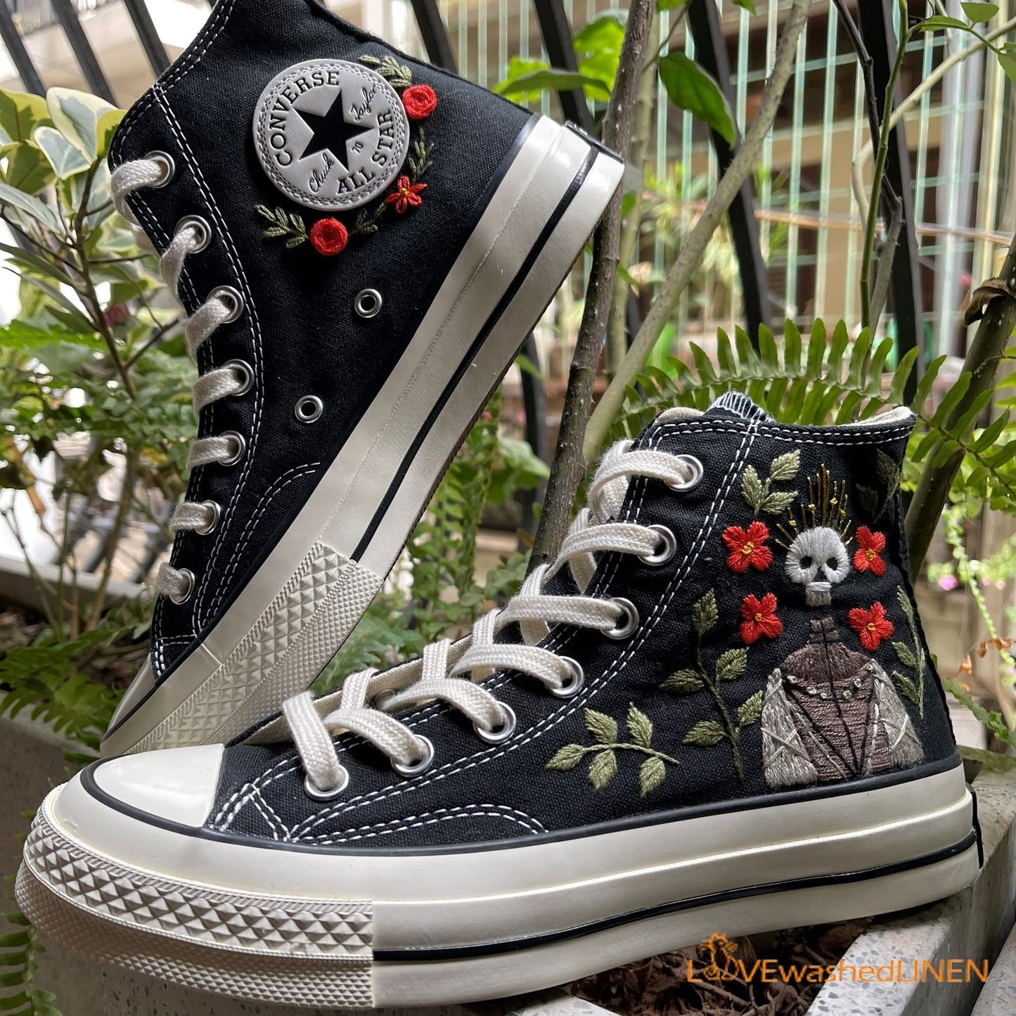 Custom Converse Chuck Taylor Embroidered Memento Converse Shoes/ Impressive Embroidered Converse Custom