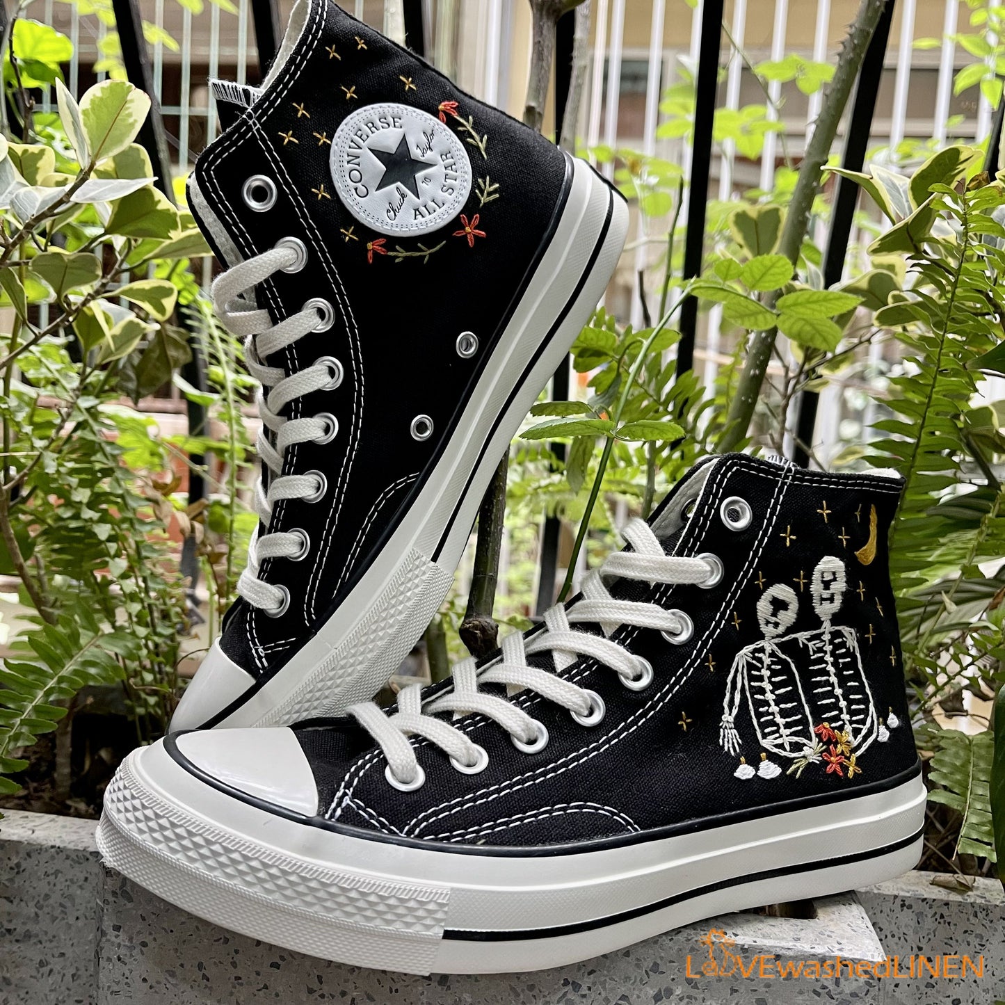 Custom Converse Chuck Taylor/ Bone Lover Embroidered Convesre/ Bone Lover Embroidered Sneakers/Bone Lover Embroidered High Tops