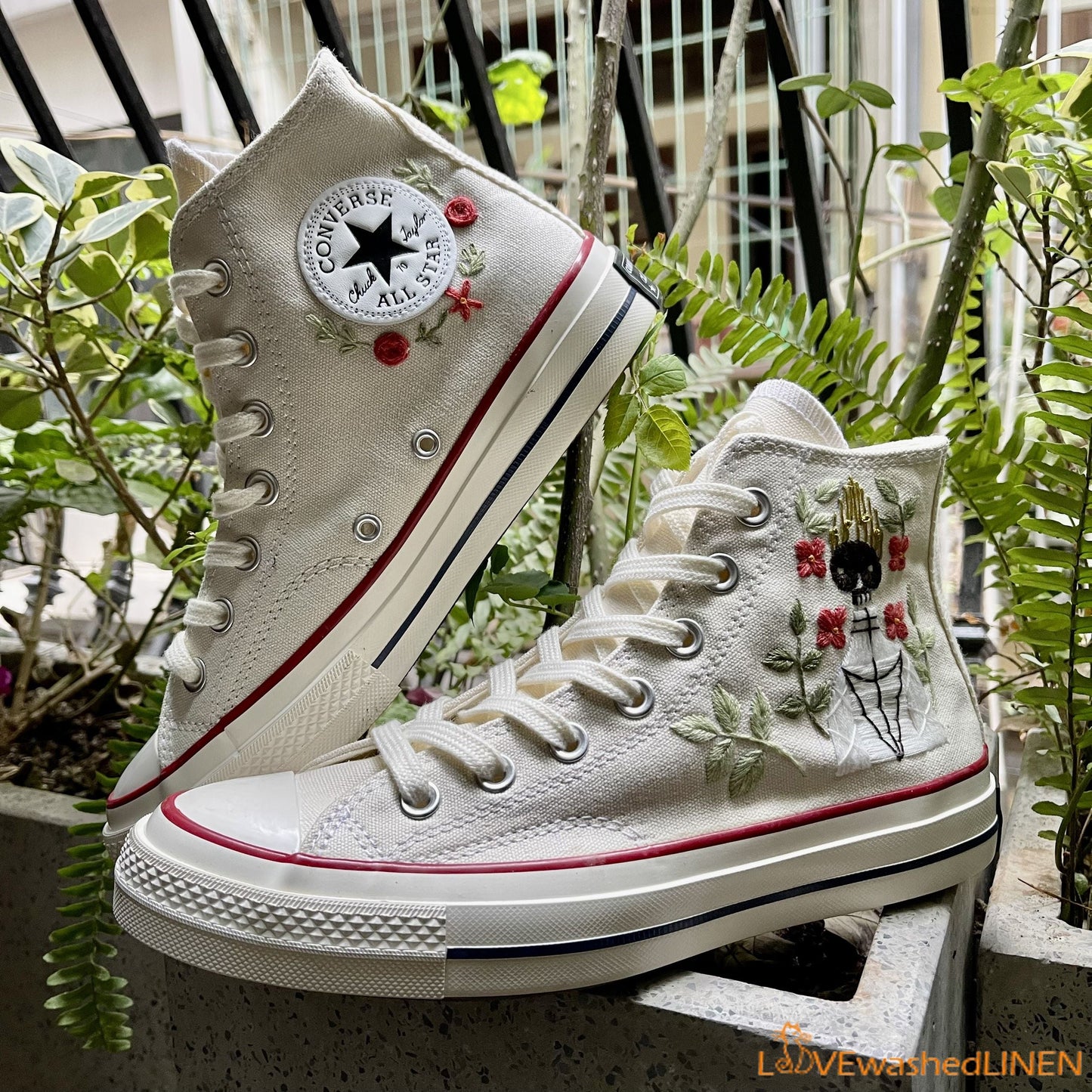 Custom Converse Chuck Taylor Embroidered Memento Converse Shoes/ Impressive Embroidered Converse Custom