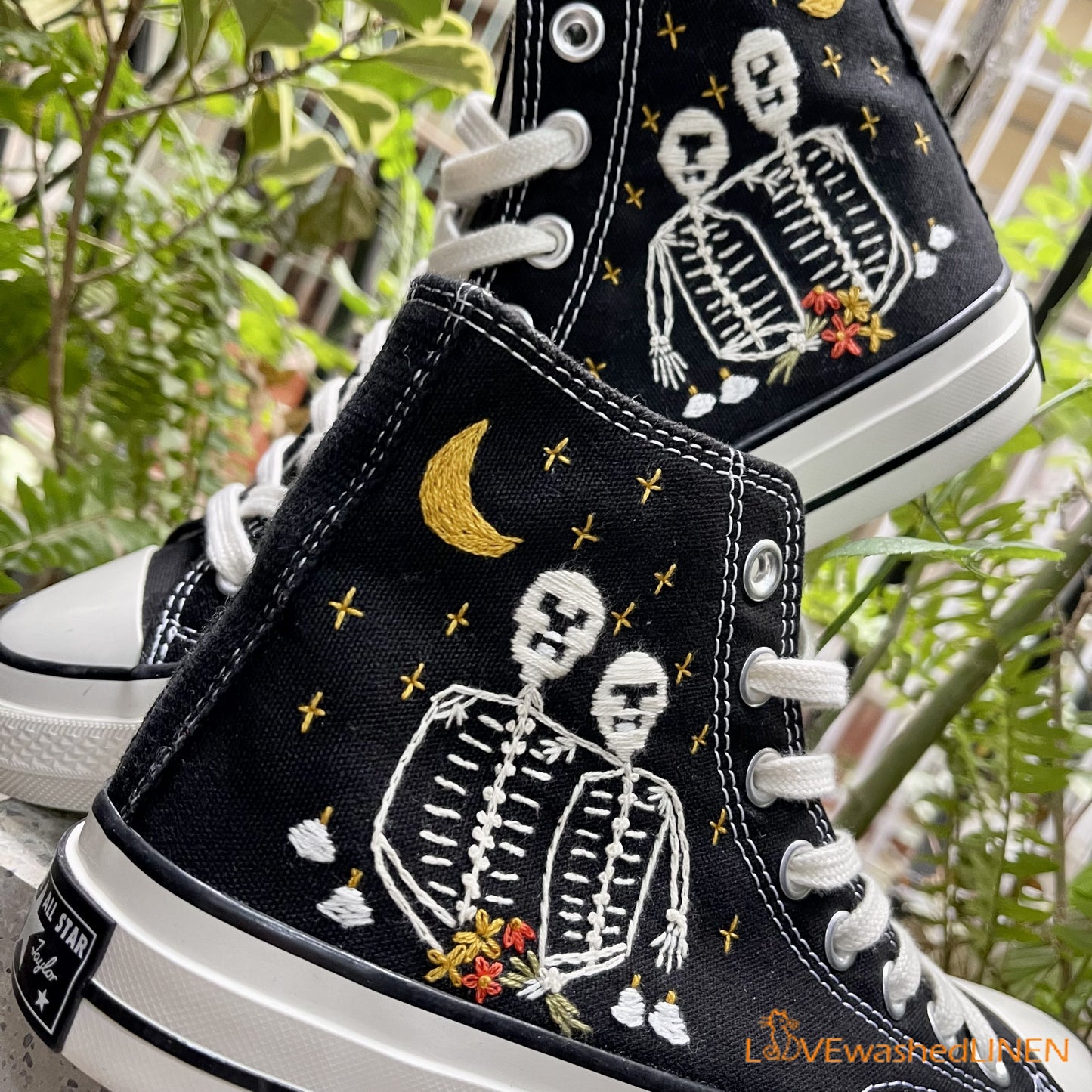 Custom Converse Chuck Taylor/ Bone Lover Embroidered Convesre/ Bone Lover Embroidered Sneakers/Bone Lover Embroidered High Tops