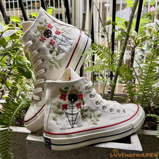 Custom Converse Chuck Taylor Embroidered Memento Converse Shoes/ Impressive Embroidered Converse Custom