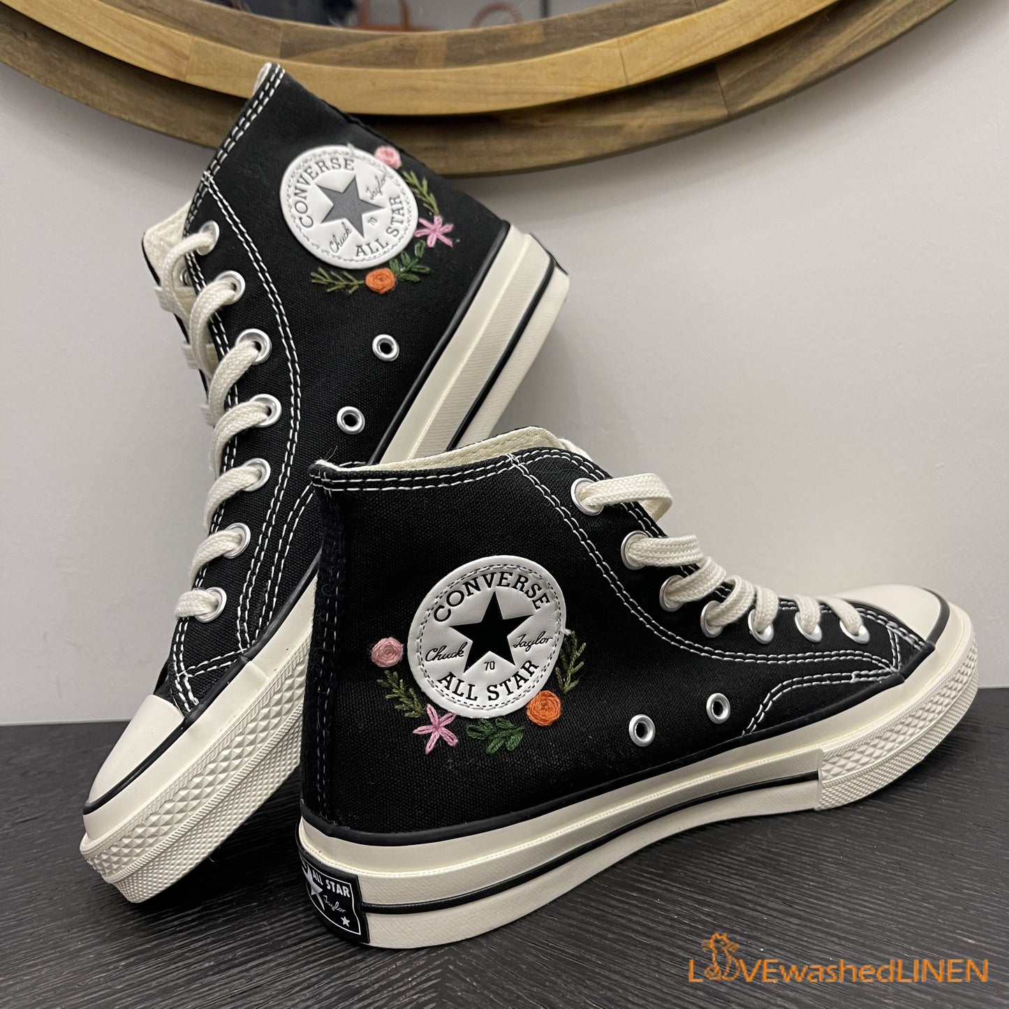 Custom Converse Chuck Taylor Embroidered / Embroidered Pretty Owl Shoes/ Converse Custom Wedding Shoes