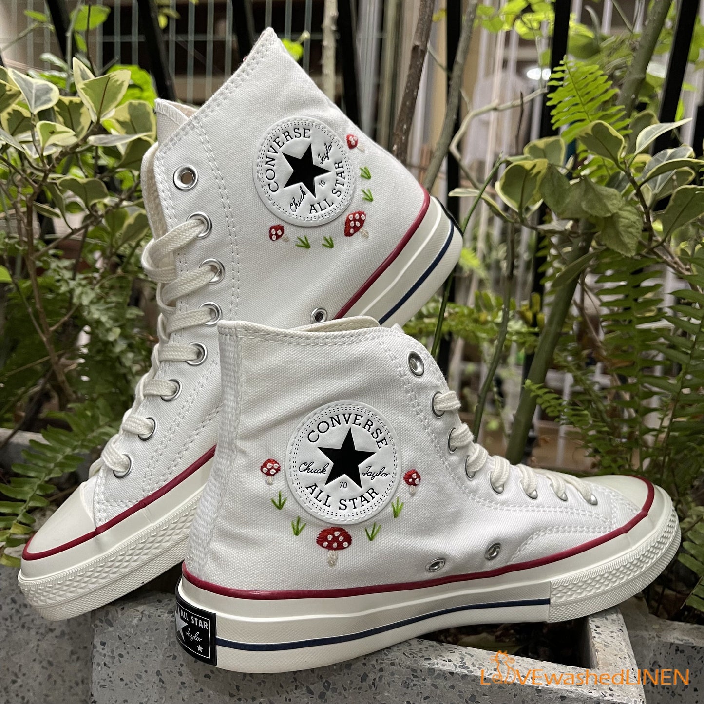 Custom Converse Chuck Taylor Mushrooms Embroidered Converse Shoes/ Mushrooms Embroidered Converse Custom/ Mushrooms Embroidered Sneakers