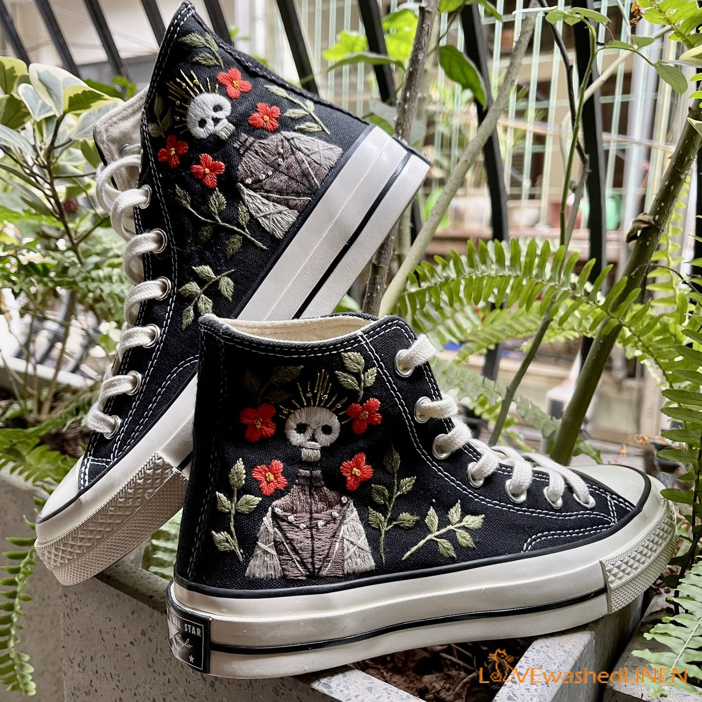 Custom Converse Chuck Taylor Embroidered Memento Converse Shoes/ Impressive Embroidered Converse Custom