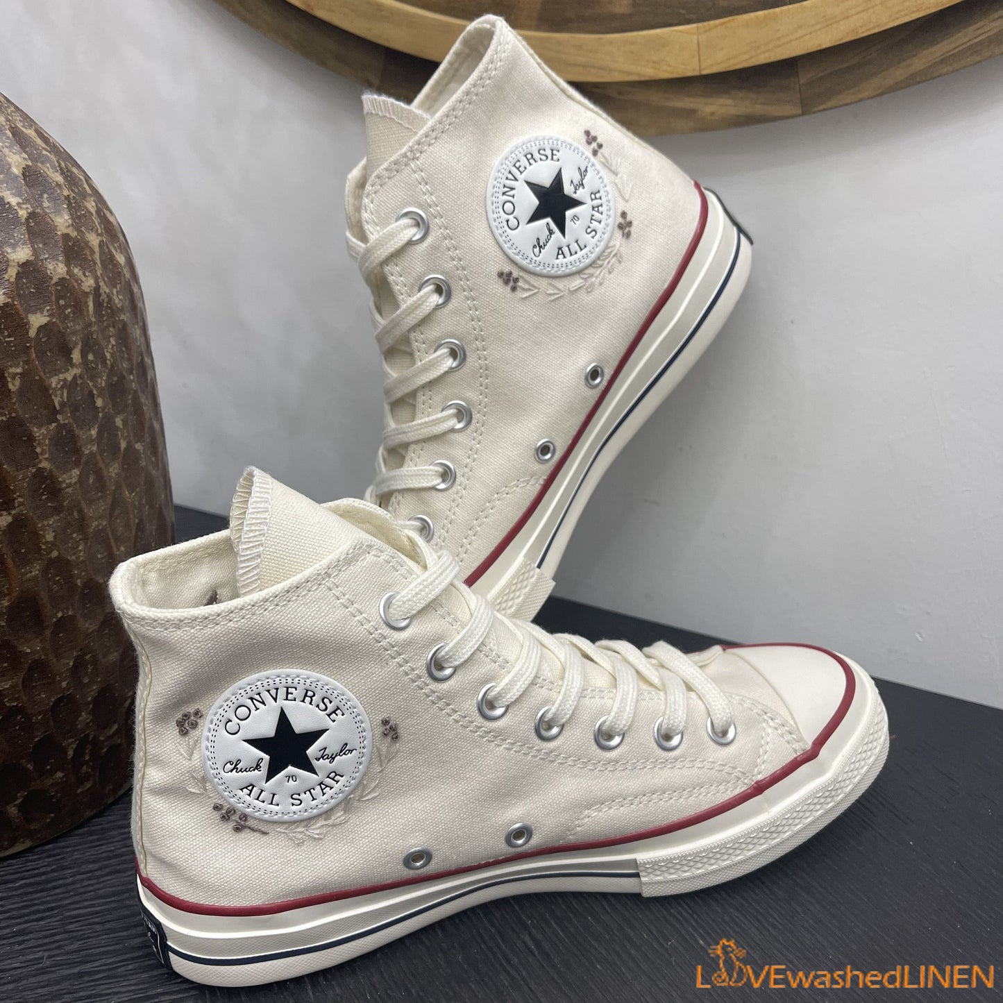 Custom Embroidered Converse High Tops Chuck Taylor 1970s/ Sweet Alpaca Converse/ Custom Converse / Embroidered Alpaca Convesre