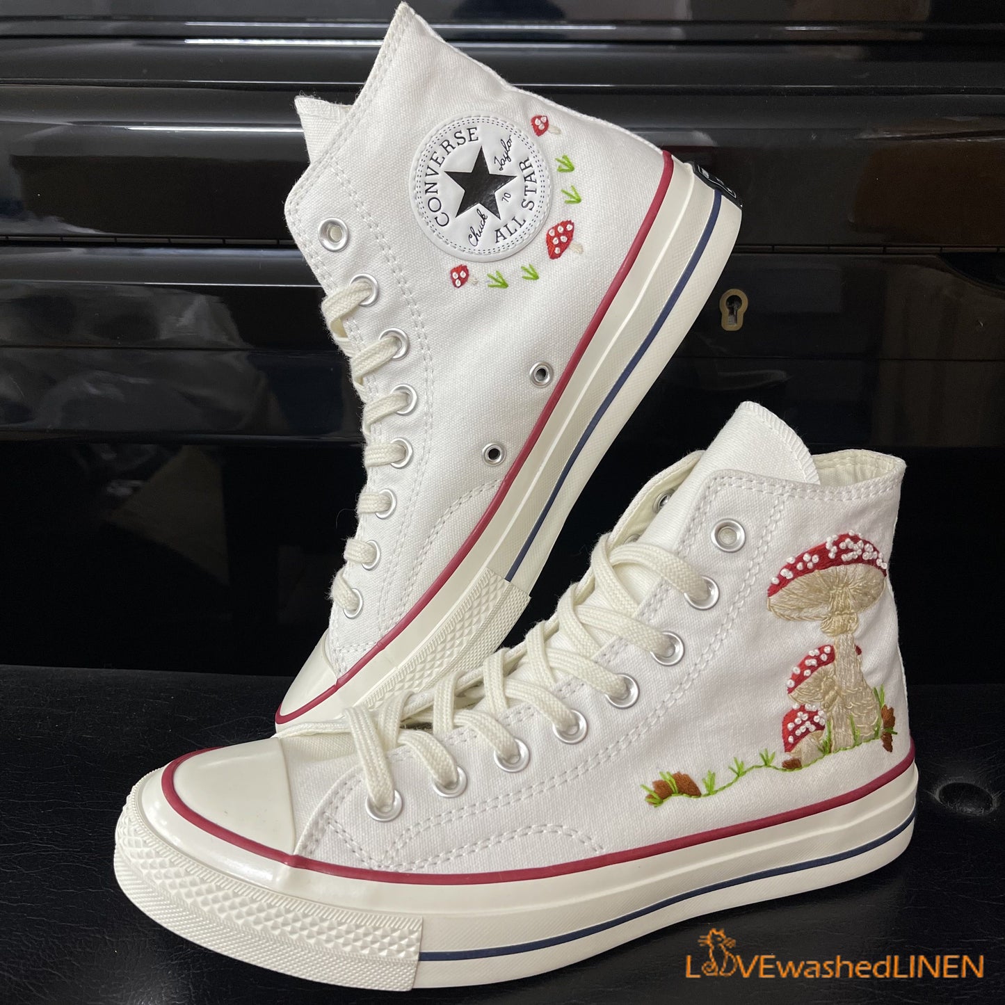 Custom Converse Chuck Taylor Mushrooms Embroidered Converse Shoes/ Mushrooms Embroidered Converse Custom/ Mushrooms Embroidered Sneakers