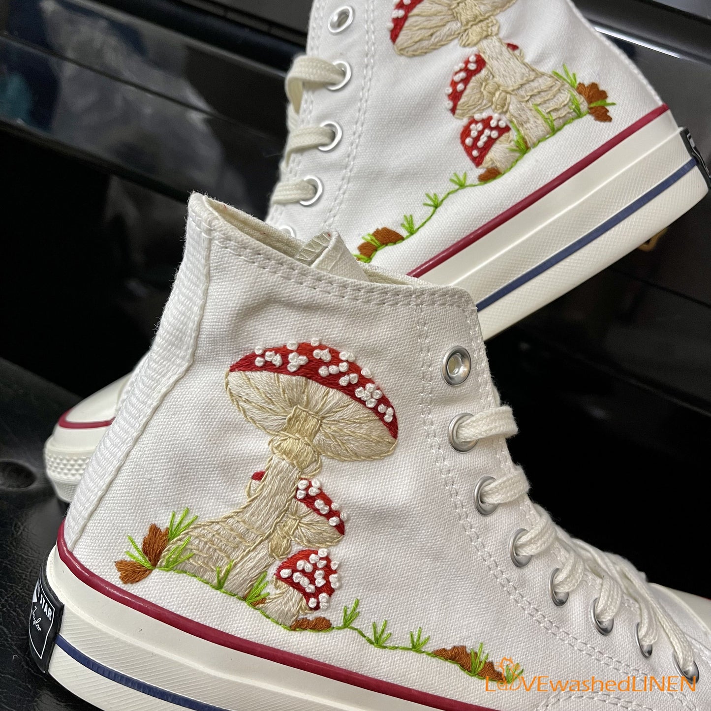 Custom Converse Chuck Taylor Mushrooms Embroidered Converse Shoes/ Mushrooms Embroidered Converse Custom/ Mushrooms Embroidered Sneakers