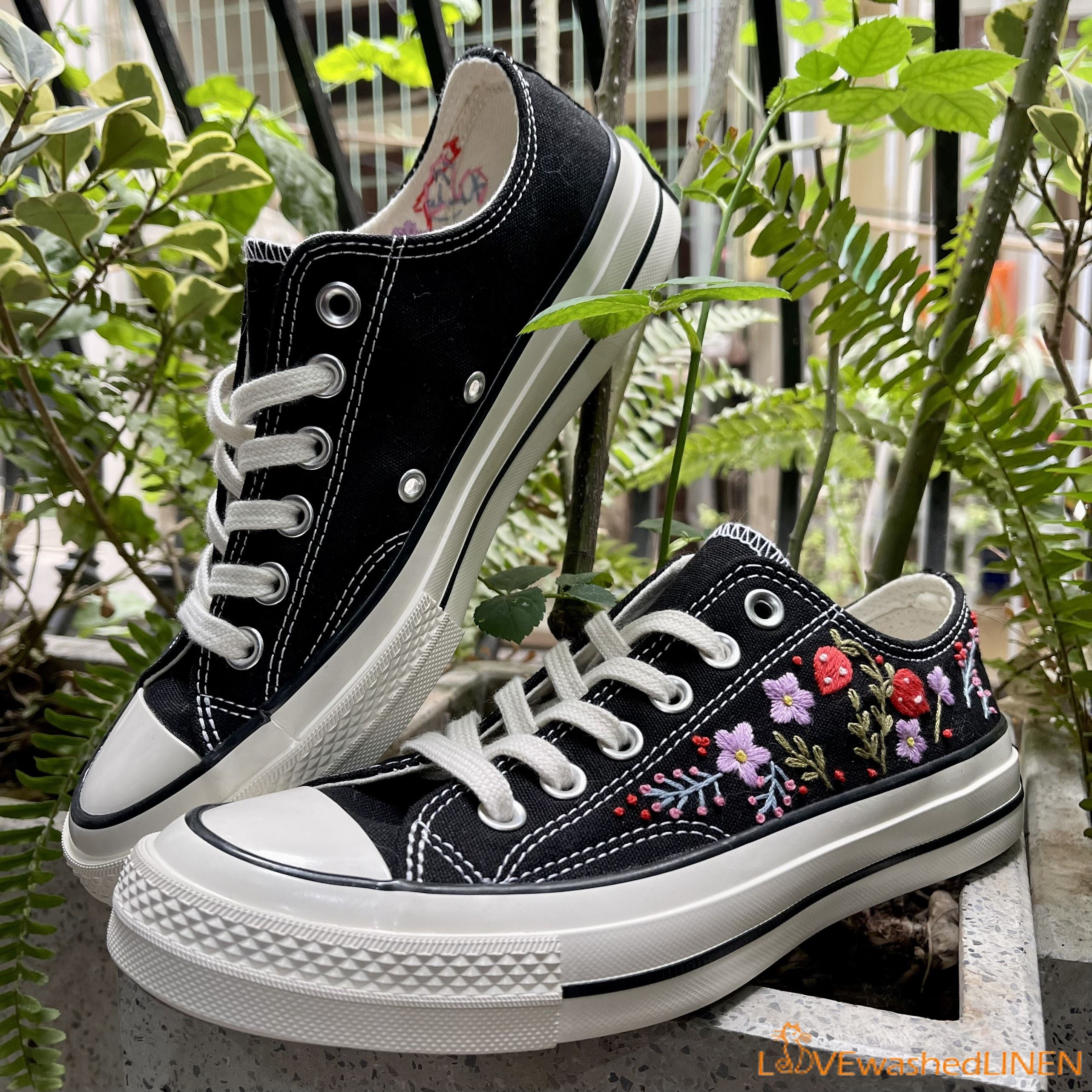 Embroidered Converse Custom Converse Chuck Taylor Embroidered Flowers lovewashedlinen